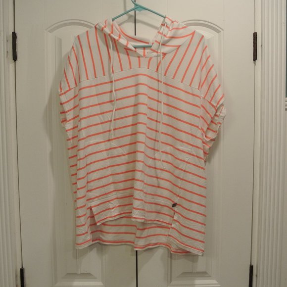 Talbots Tops - TALBOTS Women's Size 2XP Pink Striped No Sleeve Pullover Top Hood Med Weight